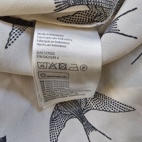 H&M Swallow Bird Women's Tunic top long sleeved crew neck size 10 - Picture 7 of 11